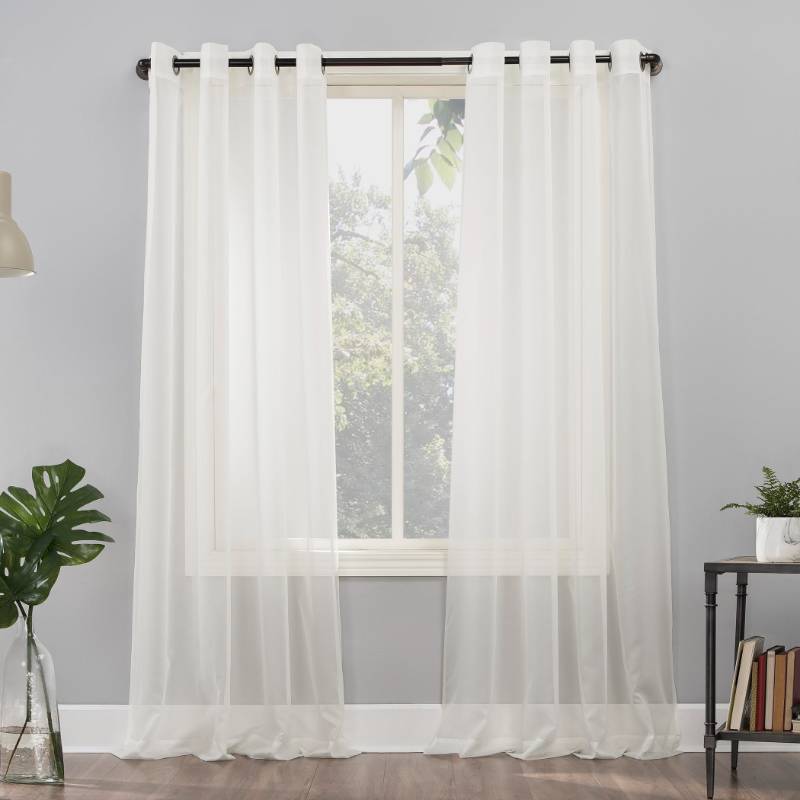 lot 51877 image: FACTORY SEALED - No. 918 Emily Sheer Voile Grommet Curtain Panel, 59 x 951 Panel Eggshell Off-White