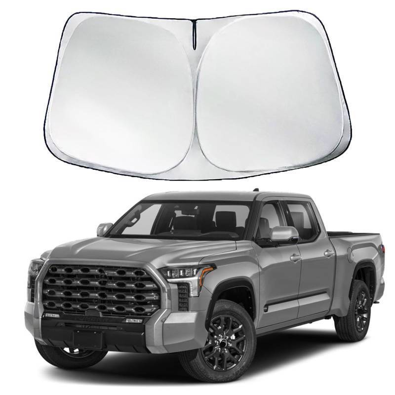 lot 54004 image: FACTORY SEALED - Car Window Sun Shade Front Windshield Compatible with Toyota Tundra New 2025 2024 2023 2022 2021-2007 Custom Fit Limited SR5 Platinum TRD Pro Pickup 2020 2019-2007 Sunshade Shield Cover Window Visor