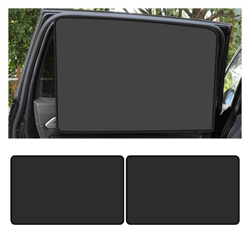 lot 54028 image: FACTORY SEALED - 2PCS Car Side Window Sun Shades, Back Seat Window Sunshades Privacy Curtains Blackout with Magnetic, UV Rays, Heat Protection Stretch Car Window Covers for Sleeping, Camping, Breastfeeding (Back Seat)