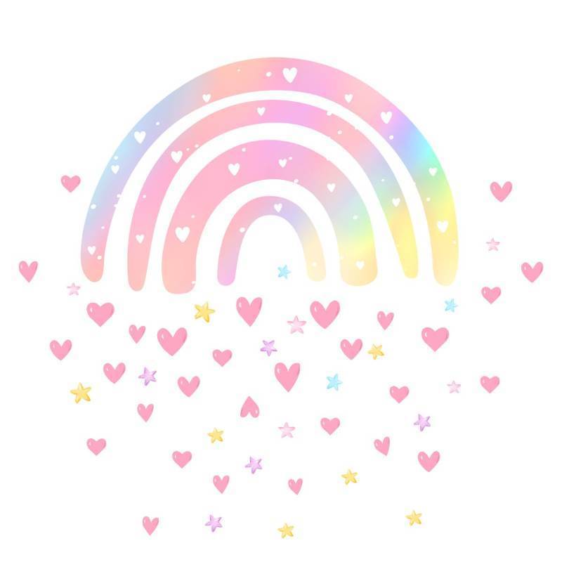 lot 55020 image: (UNUSED) Rainbow Wall Stickers Rainbow Wall Decals Peel and Stick Removable Rainbow Art Wall Decor for Living Room Bedroom Nursery Office