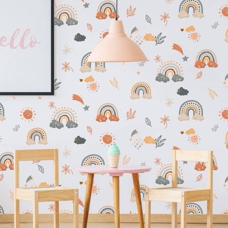 lot 56061 image: FACTORY SEALED - Rainbow Wall Stickers Rainbow Wall Decals Peel and Stick Removable Rainbow Art Wall Decor for Living Room Bedroom Nursery Office