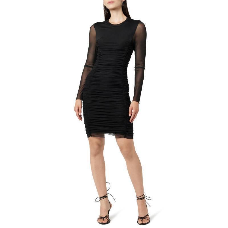 lot 57591 image: The Drop Womens Adriana Ruched Mesh Mini Dress Black, M