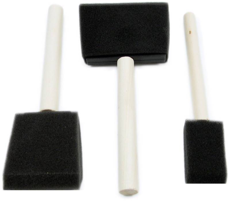 lot 62173 image: APPEARS NEW - 3 Foam Paint Brushes with Plastic Handles Size 1, 2 & 3. (2 Pack)
