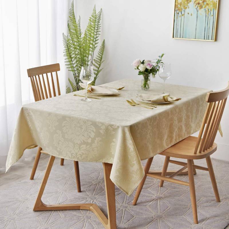 lot 64743 image: Tablecloth Damask Design Water Resistance Antiwrinkle Heavy Weight Soft Table Cloth for Buffet Banquet Parties Event Holiday Dinner Rectangle