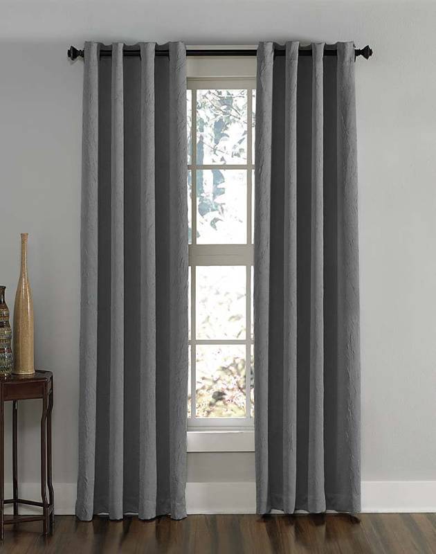 lot 64746 image: Curtainworks Lenox Grommet Curtain Panel, 50 by 144, Grey (1 Panel)