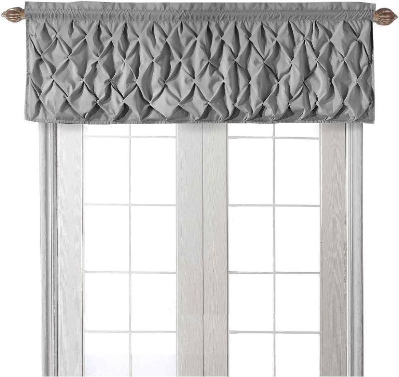 lot 64748 image: VCNY Home - Valance, Pintuck Curtain with Rod Pocket Top, Modern Home D�cor (Carmen Grey, 60 x 20) 2 Included
