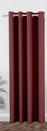 lot 64751 image: Ample D�cor 100% Polyester Blackout Curtain 1 Panel Grommet Thermal Insulated, Noise Reducing - for Bedroom, Living Room, Nursery Room - Maroon - 46 X 63 Inch