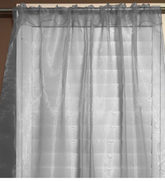 lot 64784 image: Gray Sheer Polyester Curtain Panel (1 Panel 58x54)
