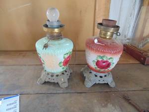 lot 2005 image: Pair of Metal Based Victorian Lamps