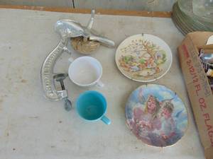 lot 1782 image: Decor Plates and Cherry Pitter