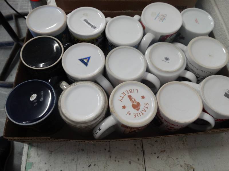 lot 7578 image: Lot of themed coffee mugs.