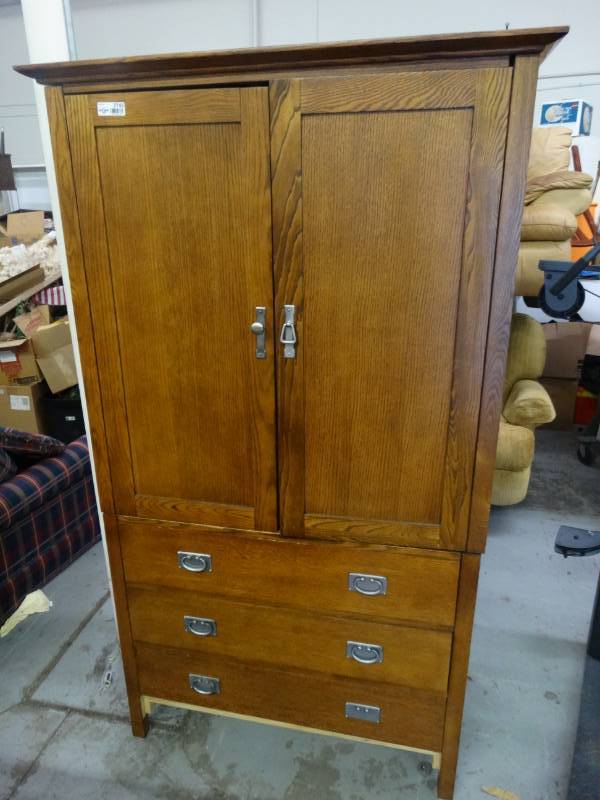 lot 7745 image: Wood armoire.