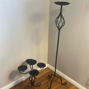 lot 79 image: Wrought Iron Candle Sconce Set