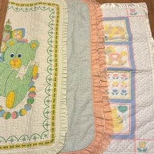 lot 104 image: Vintage Baby Quilts with Teddy Bears and Alphabet Blocks