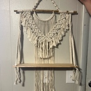lot 112 image: Macrame Wall Hanging Shelf