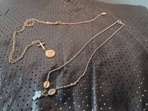 lot 131 image: Religious Charm Necklace Set with Cross and Love Disc