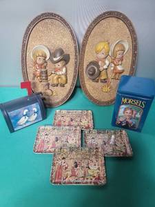 lot 160 image: Decorative Wall Plaques & Collectible Tins Set