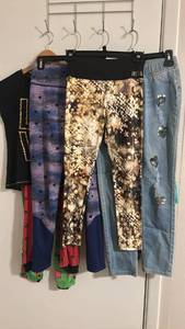 lot 205 image: Justice Girls Fashion Legging and Jeans Bundle Size 1012