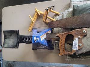 lot 4 image: Traditional Two-Man Crosscut Saw with Wooden Handles