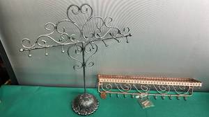 lot 163 image: Decorative Metal Wall Jewelry Organizers