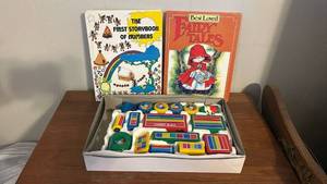lot 223 image: 1980s Educational Magnet Block Set with Story Books