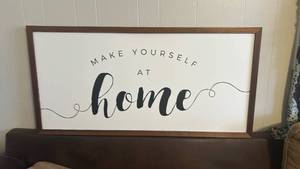 lot 229 image: Large Make Yourself at Home Wooden Framed Sign
