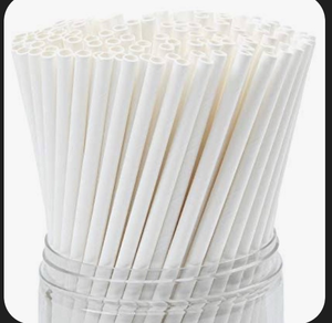 lot 2355 image: 5000count White Paper Straws (20 packs of 250) - Retail $0