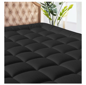 lot 2369 image: Black Quilted Memory Foam Mattress Topper Pad for Twin Mattress - Retail $89