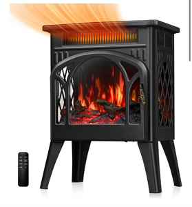 lot 2370 image: R.W.FLAME Electric Fireplace Heater 17 with Remote Control, Cathedral Stylish, Different Flame Effects and Log Set Colors, Adjustable Brightness and Heating Mode, Overheating Safe Design - Retail $0