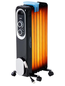 lot 2373 image: Oil-Filled Electric Space Heater with Wheels - Retail $45