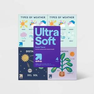 lot 2382 image: Ultra Soft 3-Ply Facial Tissue - Back-to-School Designs - 4pk260ct - up&up��