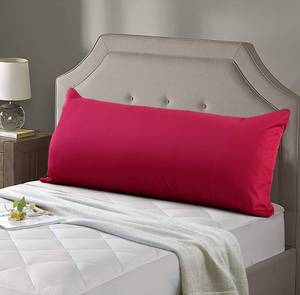 lot 2383 image: Evolive New 300TC Thread Count 100% Cotton Body Pillow CoverCase Replacement with Hidden Zipper Closure 21x54 (Red) - Retail $13