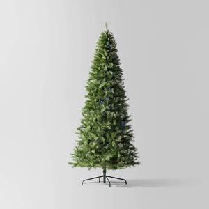 lot 2386 image: 9 Pre-Lit LED Alberta Spruce Artificial Christmas Tree with Color Changing, Flashing, Fading Lighting Effects - Wondershop�� - Retail $300