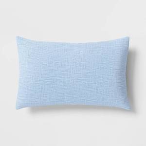 lot 2391 image: Set of 2 Lumbar Texture Cotton Pillow Sky Blue - Room Essentials�� - Retail $20