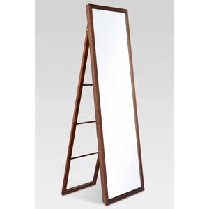 lot 2410 image: 20 x 65 Wood Ladder Standing Mirror Brown - Threshold�� Easel Back, Full Body, Floor-Length, No Assembly Required - Retail $100