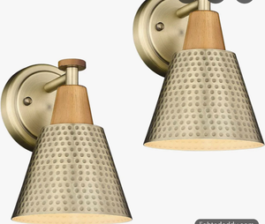 lot 2437 image: femila antique brass finish lights  - Retail $0