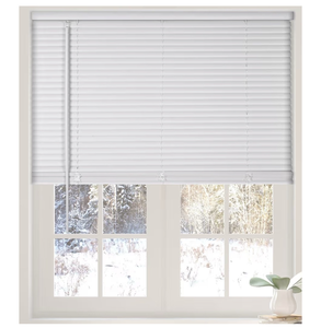 lot 2454 image: 20.5in Length Cordless Mini Blinds White - Retail $0