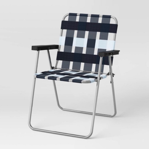 lot 2498 image: Webstrap Folding Patio Chair Gray - Retail $0