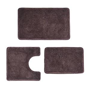 lot 3210 image: 3 Pieces Luxury Bathroom Rug Set with U-Shaped Toilet Rug, Non-Slip Rubber Bottom, Thick Microfiber Fluffy Plush, Water absorption, Quick Dry, Ultra Soft, Bath Mats for Bathroom, Tub(Chocolate)