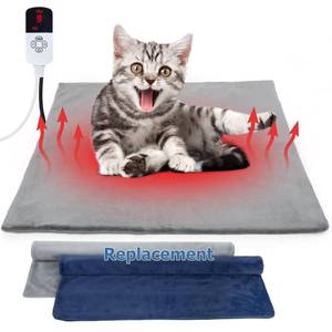 lot 3229 image: Cat Heating Pad Outdoor, Heated Cat Bed for Dogs, Indoor Warming Electric Pet Heating Pad with Chew Resistant Cord, Waterproof Heated Pet Mat with Adjustable Temperature & Time Kitten 1818
