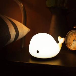 lot 3233 image: OURRY Cute Whale Night Light for Kids,Kawaii Baby Night Light with 7 LED Colors Changing,Tap Control Nursery Squishy Night Lamp,USB Rechargeable,Birthday Gifts for Baby,Girls,Boys,Toddler,Children