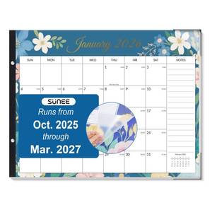 lot 3250 image: SUNEE Desk Calendar 2026 Large 22x17 from October 2025 to March 2027, Extra Large Desktop Monthly Calendar Pad 18 Months For Teacher or Family, Desk Top, Floral
