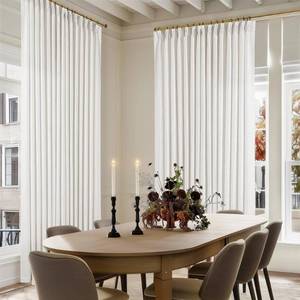 lot 3253 image: Ivory White Extra Wide Pinch Pleat Linen Curtains 84 Inches Long for Living Room Sliding Glass Door 100 Inch Wide Curtain Memory Trained Pleated Drape with Hooks Rings 100x84 Large Window Curtain