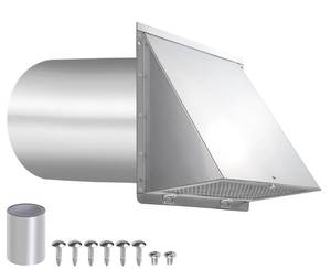 lot 3275 image: Dryer Vent Cover Outdoor 4 Inch,Dryer Vent Cover Outside,Exterior Hooded Wall Vent wScreen & Damper,Wall Mount Extractor Vent Cap Exhaust Vent Cover for Dryer Duct AC Air Ventilation,Stainless Steel