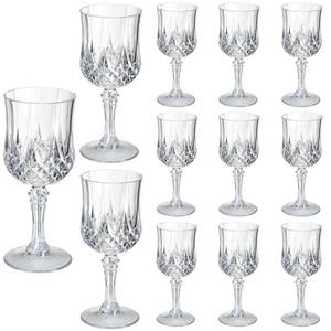 lot 3281 image: XKXKKE 12 Pcs Transparent Plastic Wine Glasses, Plastic Water Goblets for Parties, Stemmed Drinking Glasses for Wedding Reception, Grand Event Party Bar Supplies Reusable Drinking Cups
