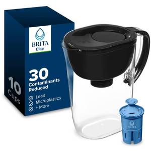 lot 3283 image: Brita Everyday Elite Water Filter Pitcher, Removes 99% of Lead, Includes 1 Filter, 10-Cup Capacity, Black