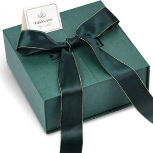 lot 3300 image: Shindel Green Gift Box, 7.9x7.9x3.3 Inches Gift Boxes With Lids For Presents, Magnetic Closure with Ribbon For Weddings Christmas Birthday 7 Pack