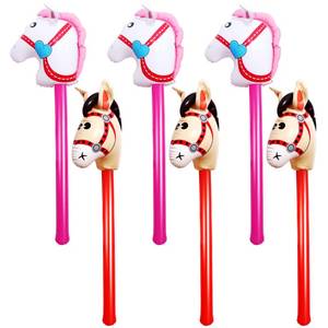 lot 3308 image: Yiphates 6 Pcs 40 Inch Inflatable Stick Horse Colorful Horse Head Stick Balloon Horse Birthday Party Supplies Pony Stick for Christmas Horse Themed Party Decorations Costume Stick