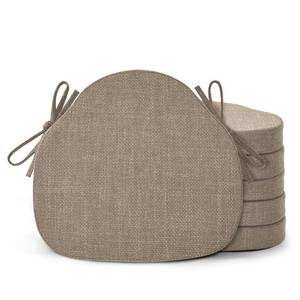 lot 3314 image: Shinnwa Kitchen Chair Cushions Set of 6, High-Resilience Foam Windsor Seat Pads, Dining Chair Cushions with Ties & Textured Cover, 6 Pack, 16.5 x 15.5 x 2, Light Brown