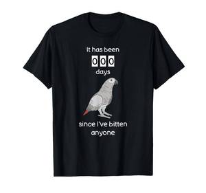 lot 3318 image: Funny African Grey Shirt Biting African Grey Parrot T-Shirt M